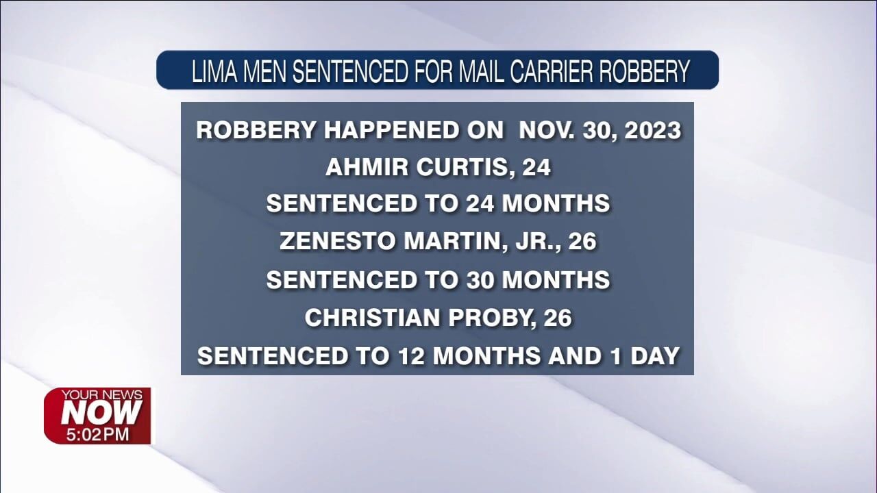 Lima men who robbed postal employee in 2023 sentenced to prison